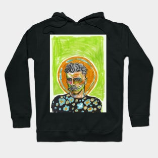 Floral and Moustaches Hoodie